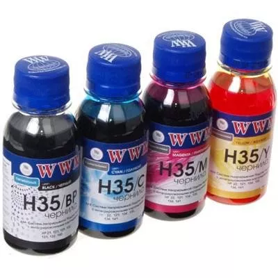 Чернила WWM HP № 21/129/131 BP/C/M/Y SET (H35SET-2), фото №1