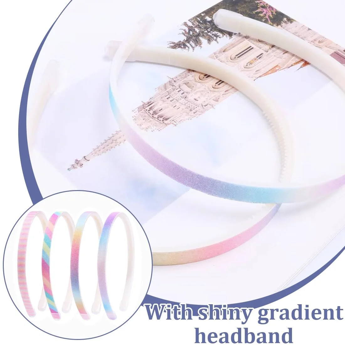 Набір обручів для волосся з блискітками, фото №4