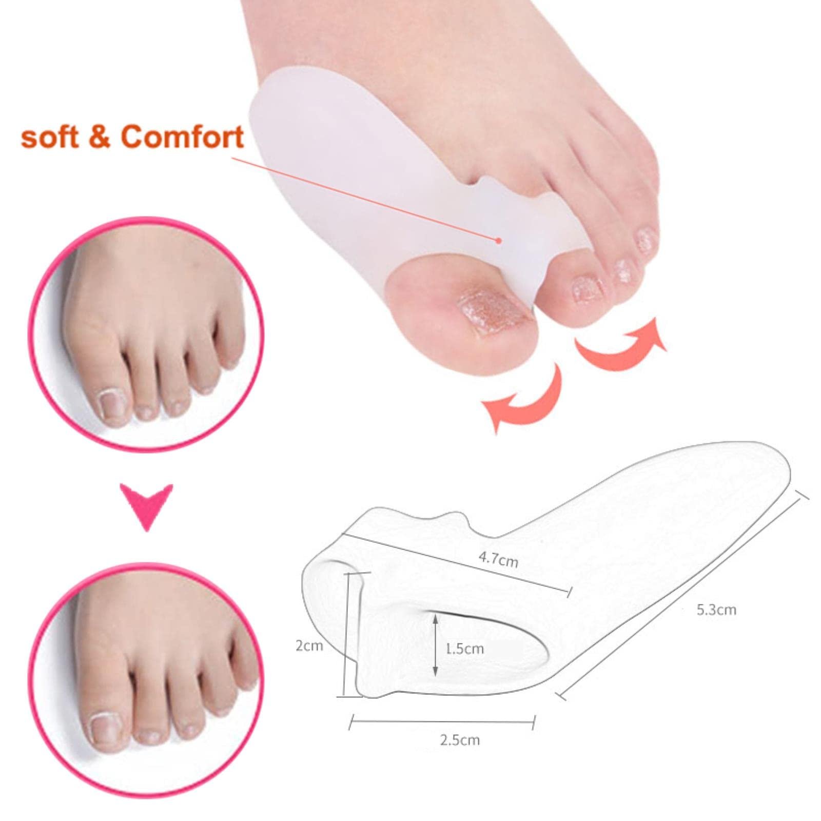 Роздільник для пальців ніг з гелевим захистом 2 шт., фото №2