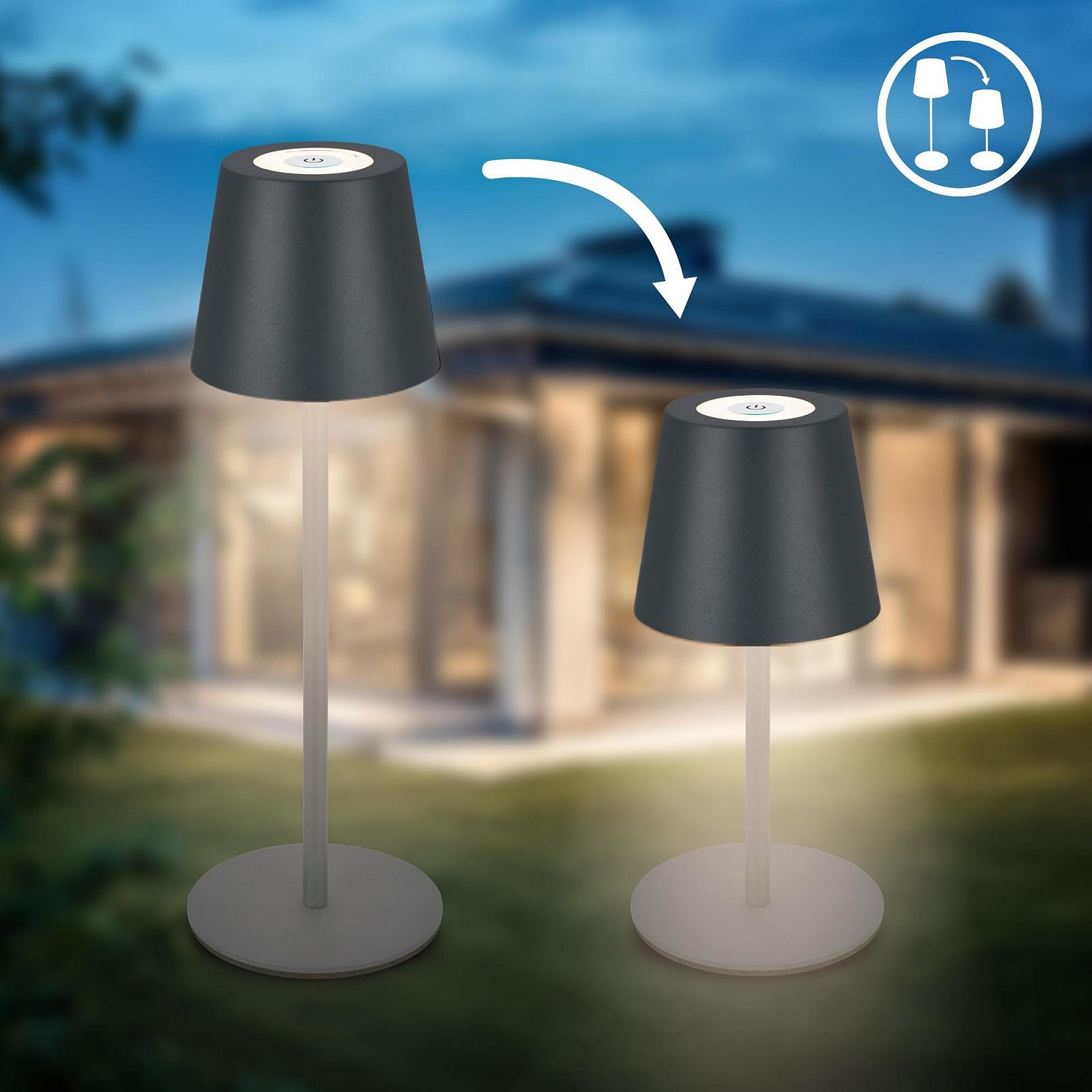 Настільна лампа B.K.Licht LED IP44 із зарядною станцією антрацит 36 x 12 см, фото №3