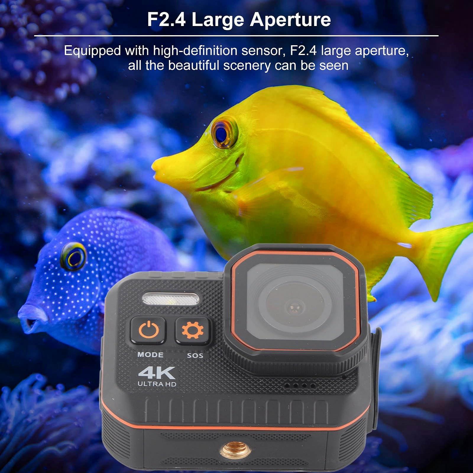 Екшн-камера Action Tissting 4K 60FPS Водонепроникна 2 дюймовий IPS Дисплей IP68 Підводна 170° Ширококутна 6 Скляних Лінз Спорт 128 ГБ Шолом Комплект Аксесуарів, фото №5