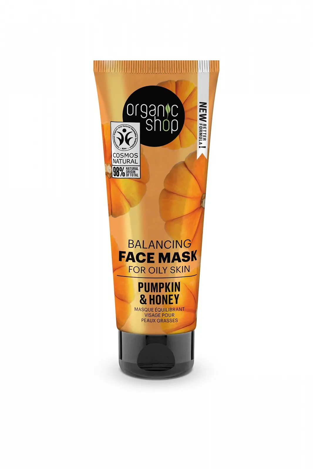 Маска для лица Organic Shop Balancing для жирной кожи Тыква и Мед (75 мл), фото №1