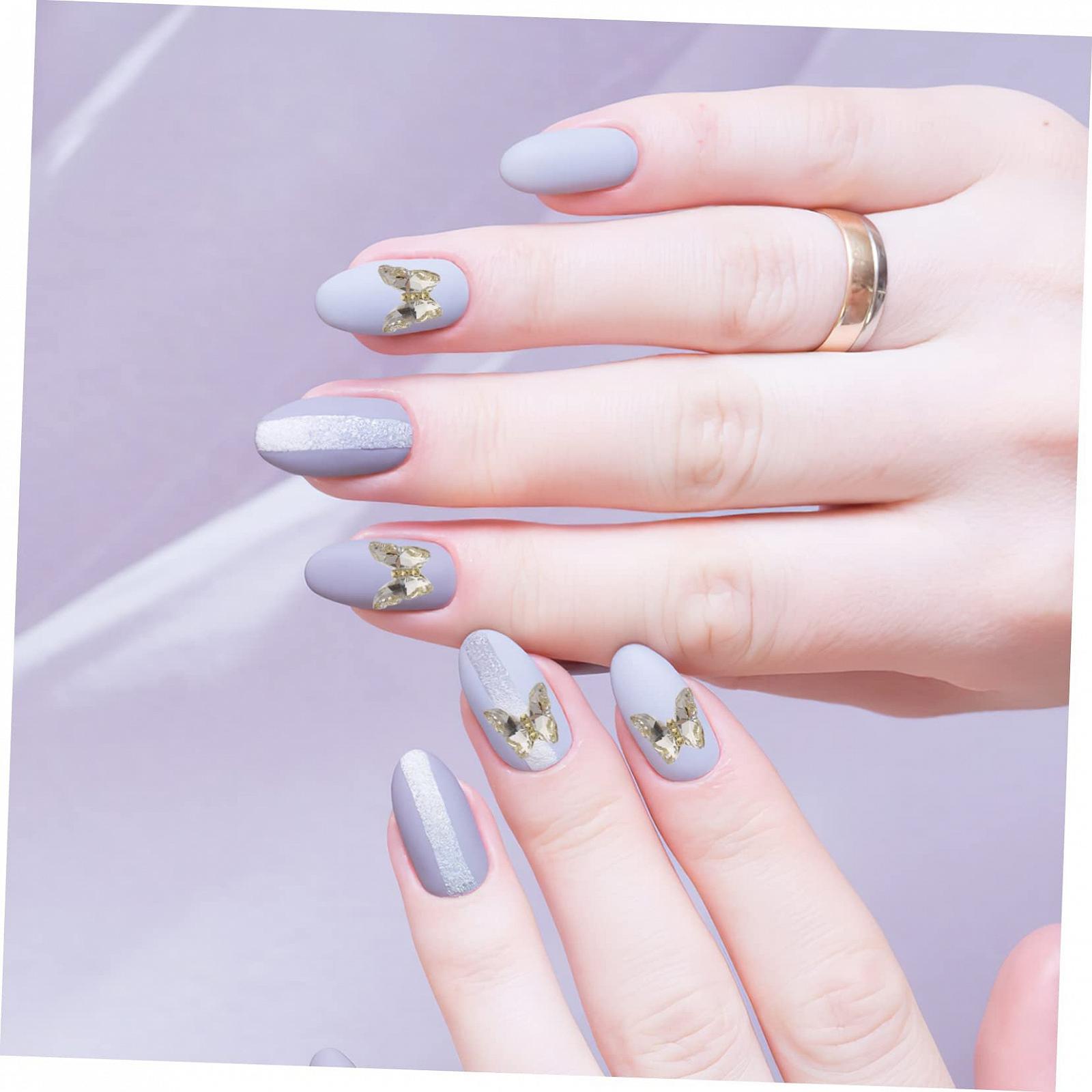 Украшение для ногтей Бабочка Стразы для ногтей Бабочки Наклейки для ногтей Самодельные украшения для ногтей 3D Бабочки Кристально-белый, 10 штук, фото №6