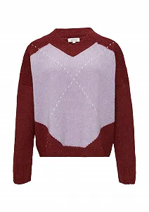 Джемпер s.Oliver Oversized В'язаний з вовни з ромбовидним візерунком - Фото 1