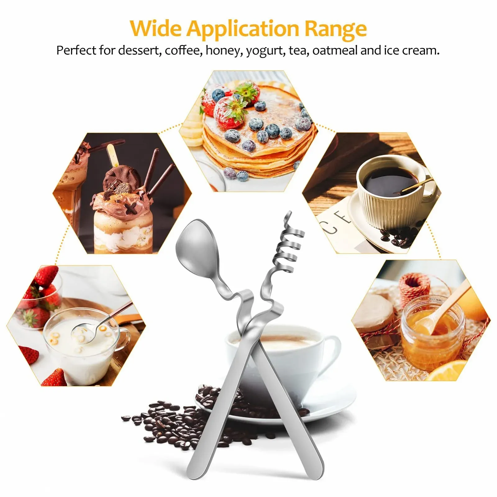 Ложка для еспресо Artibetter Набір з 4 шт, з нержавіючої сталі, фото №4