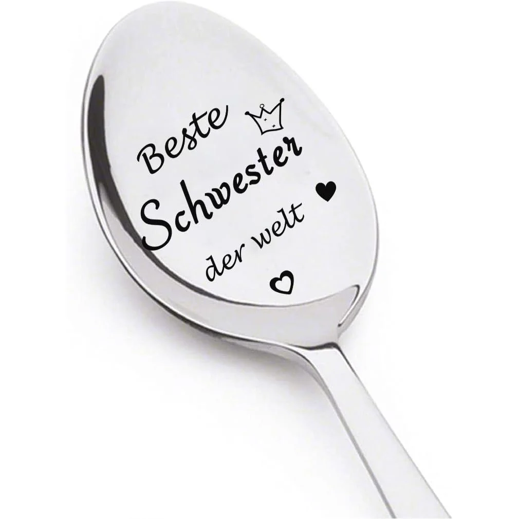 Ложка з нержавіючої сталі з гравіюванням Найкраща Сестра у Світі, фото №1