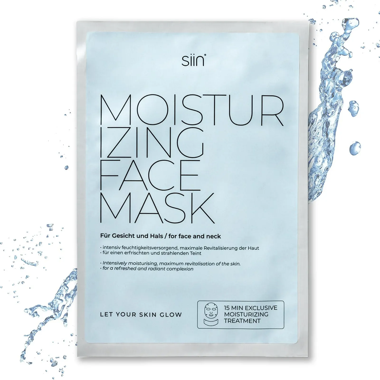 Маска для лица Увлажняющая siin - Упаковка из 5 штук Интенсивное увлажнение для сухой кожи - Тканевая маска с гиалуроновой кислотой, Fucogel & Коллагеном - Интенсивное увлажнение для лица и шеи, фото №1 Маска для лица Увлажняющая siin - Упаковка из 5 штук Интенсивное увлажнение для сухой кожи - Тканевая маска с гиалуроновой кислотой, Fucogel & Коллагеном - Интенсивное увлажнение для лица и шеи, фото №1