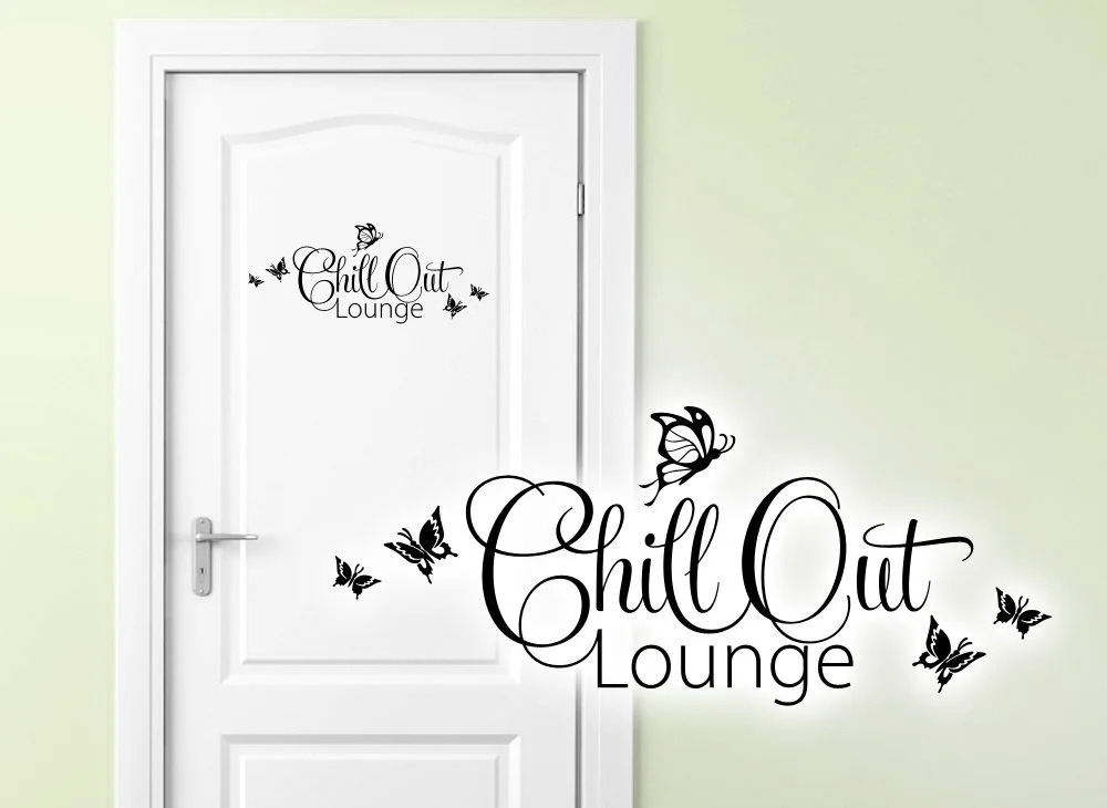 Наклейка на дверь Grandora W882 Chill Out Lounge 11,02"x4,72" Коричневая, фото №1