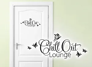 Наклейка на двері Grandora W882 Chill Out Lounge 11,02"x4,72" Коричнева - Фото 1