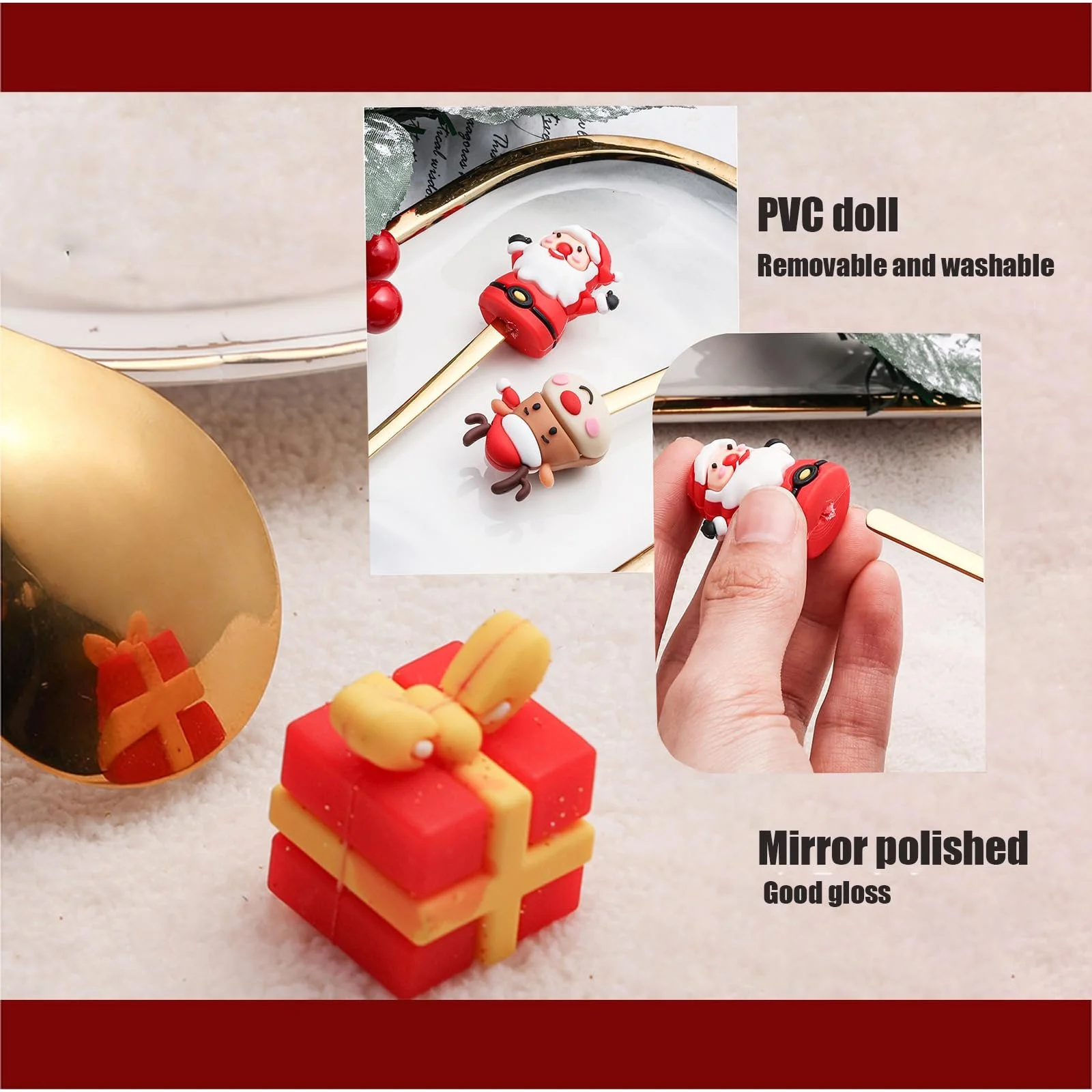 Набір столових приборів 6 шт Різдвяний, фото №7