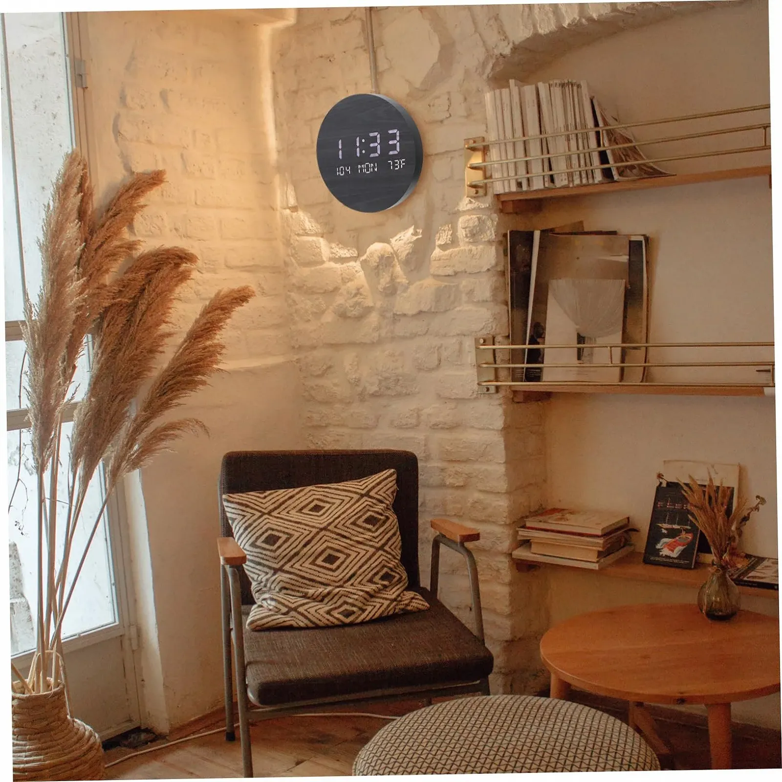 Годинник Настільний електронний світлодіодний PartyKindom Дерев'яний з дзеркалом Круглий, фото №9 Годинник Настільний електронний світлодіодний PartyKindom Дерев'яний з дзеркалом Круглий, фото №9