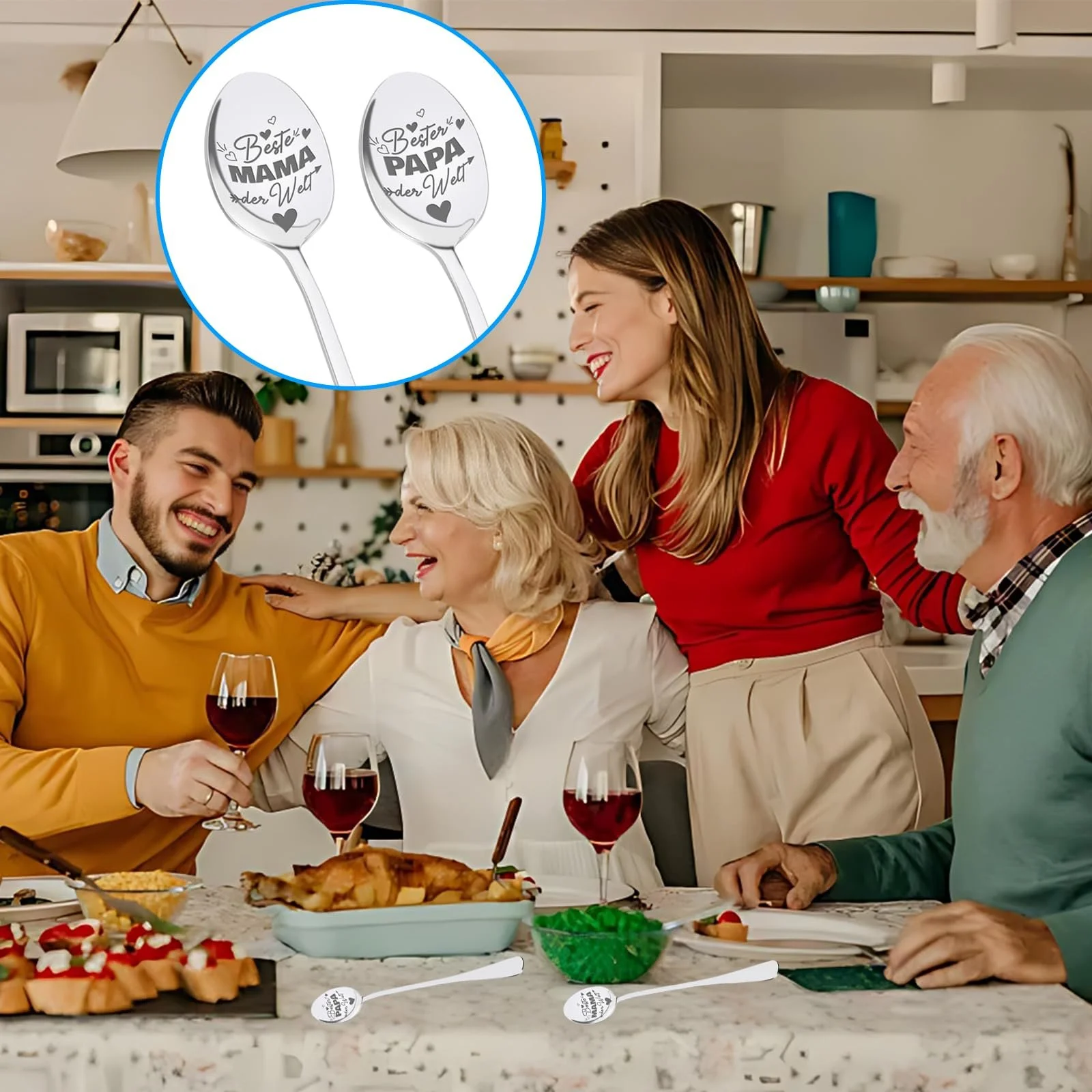 Набір з 2 кавових ложок з гравіюванням, фото №6