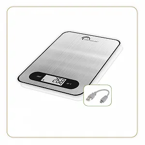 Кухонні ваги LITTLE BALANCE 8550 Slim Inox USB-R 5 кг Stainless Steel - Фото 1