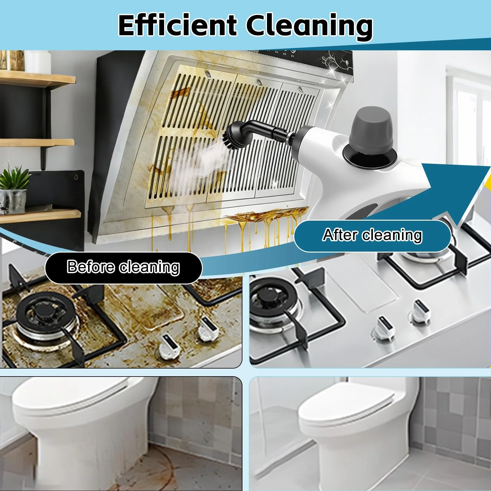 Ручний пароочисник 350 мл 3.2 Бар 13 аксесуарів, фото №5