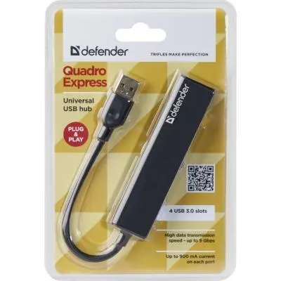 Концентратор Defender Quadro Express USB3.0, 4 port 83204, фото №3