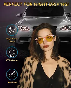 Окуляри Enafad для водіння вночі, круглі, в класичному стилі, поляризовані, антивідблискові synthetic.ua - Фото 1