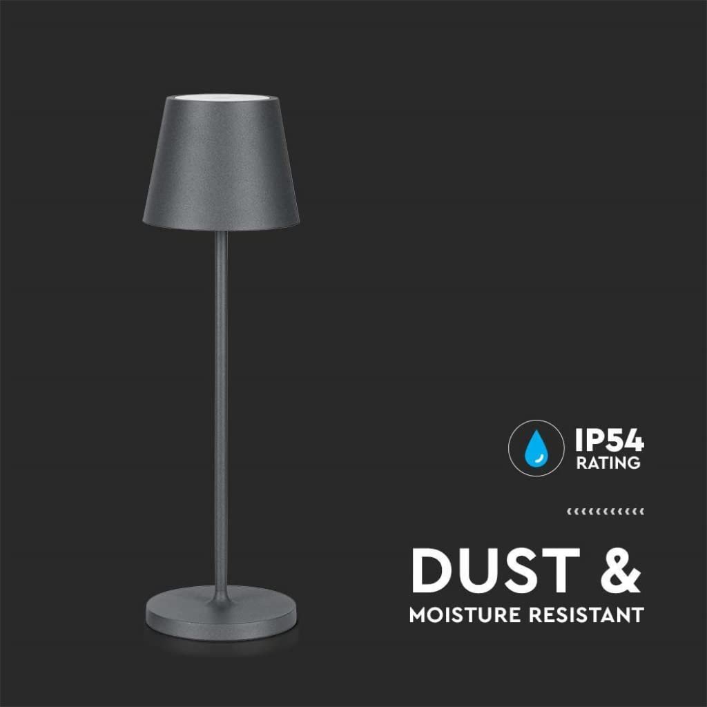 Настільна лампа V-TAC LED Touch 4400 мАг IP54 Сіра, фото №8