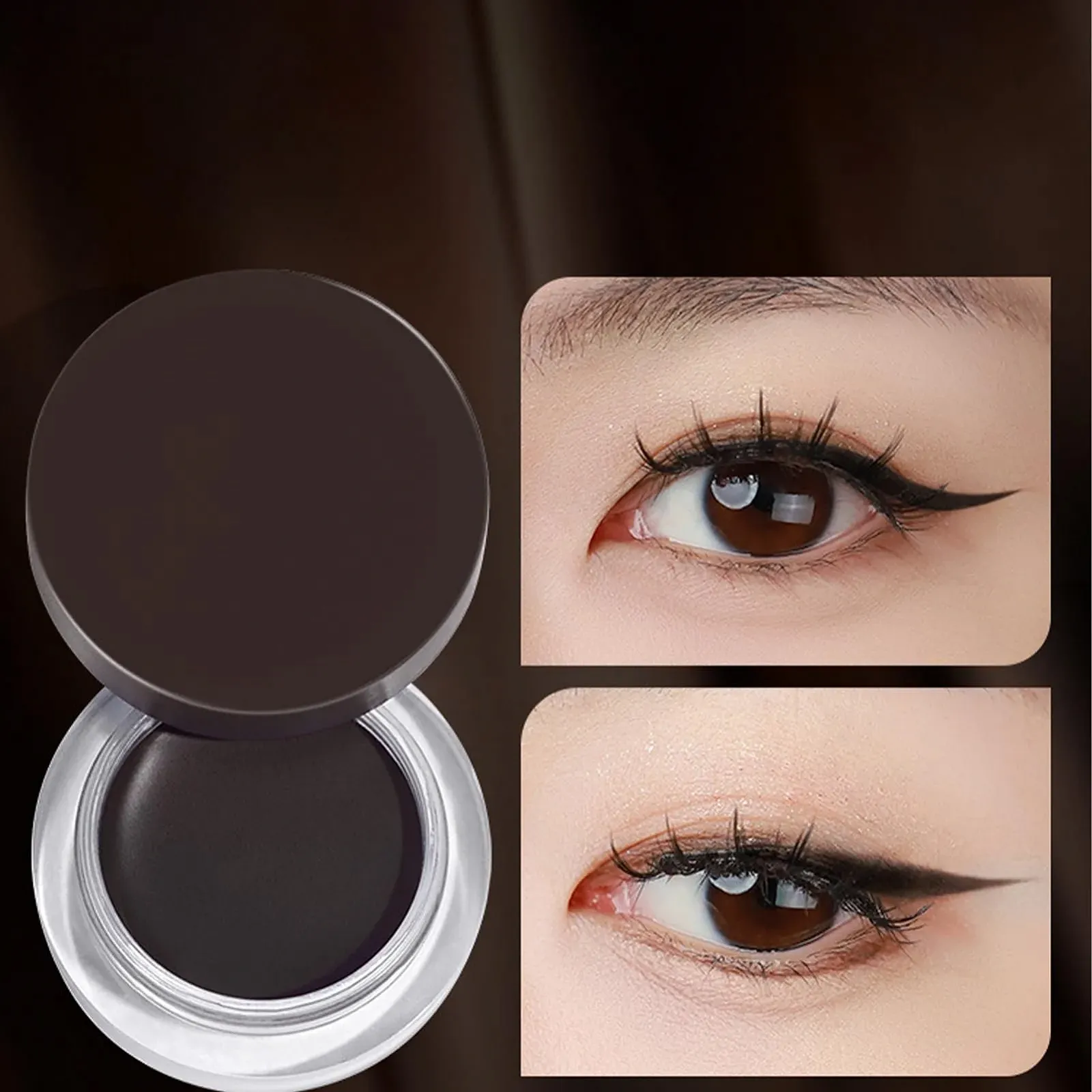 Гелева Підводка-пудра для брів Чорно-коричнева, фото №3