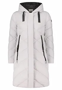 Жіноче стьобане пальто Amber & June з капюшоном - Фото 1