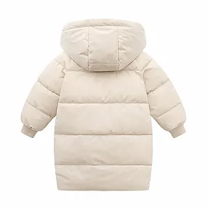 Детское зимнее длинное пуховое легкое пальто с капюшоном JiAmy, куртка для малышей, зимняя куртка с длинными рукавами для девочек и мальчиков, 2-13 лет synthetic.ua - Фото 1