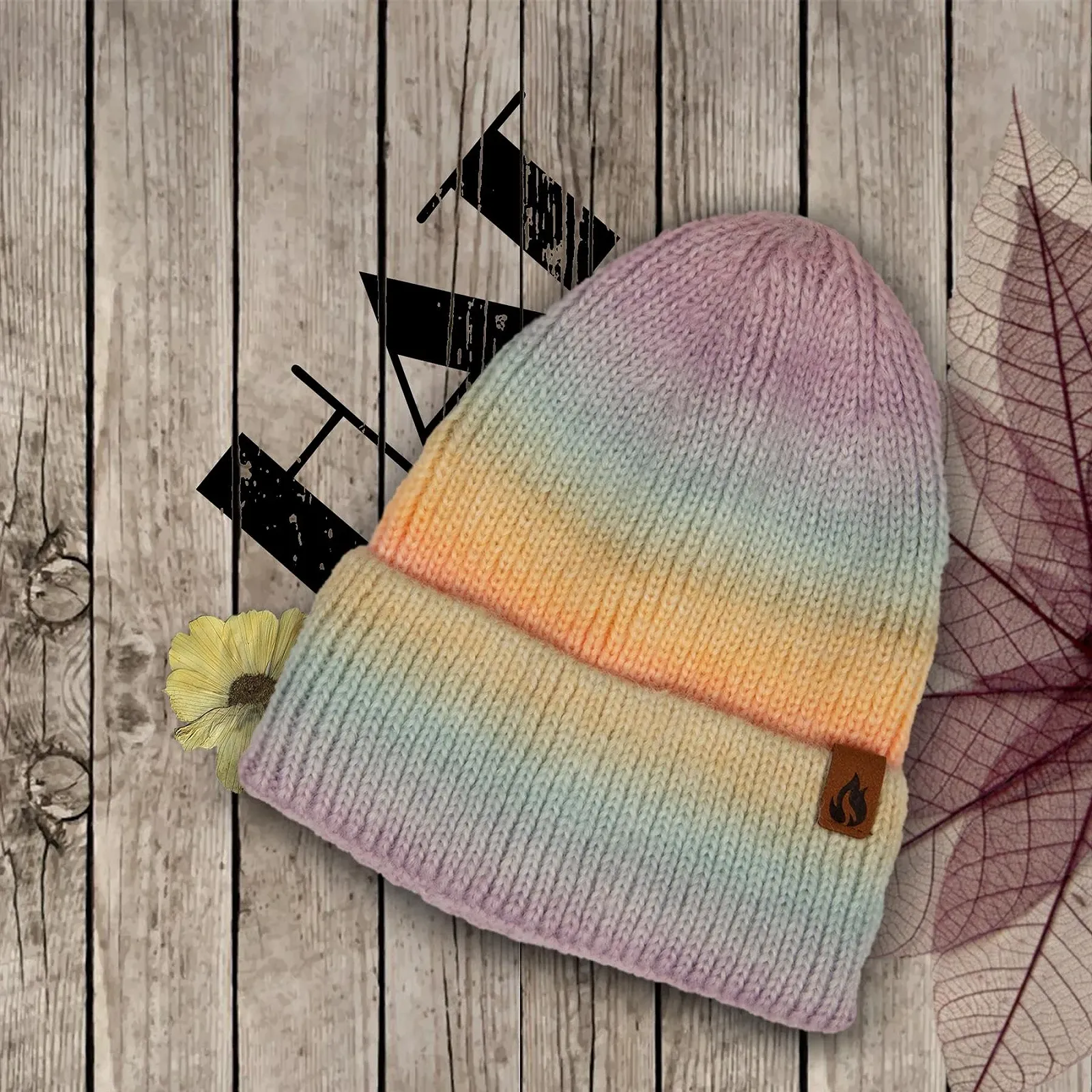 В'язана шапка A2Z 4 Kids Tie Dye Slouch для дівчат, зимова, фото №2