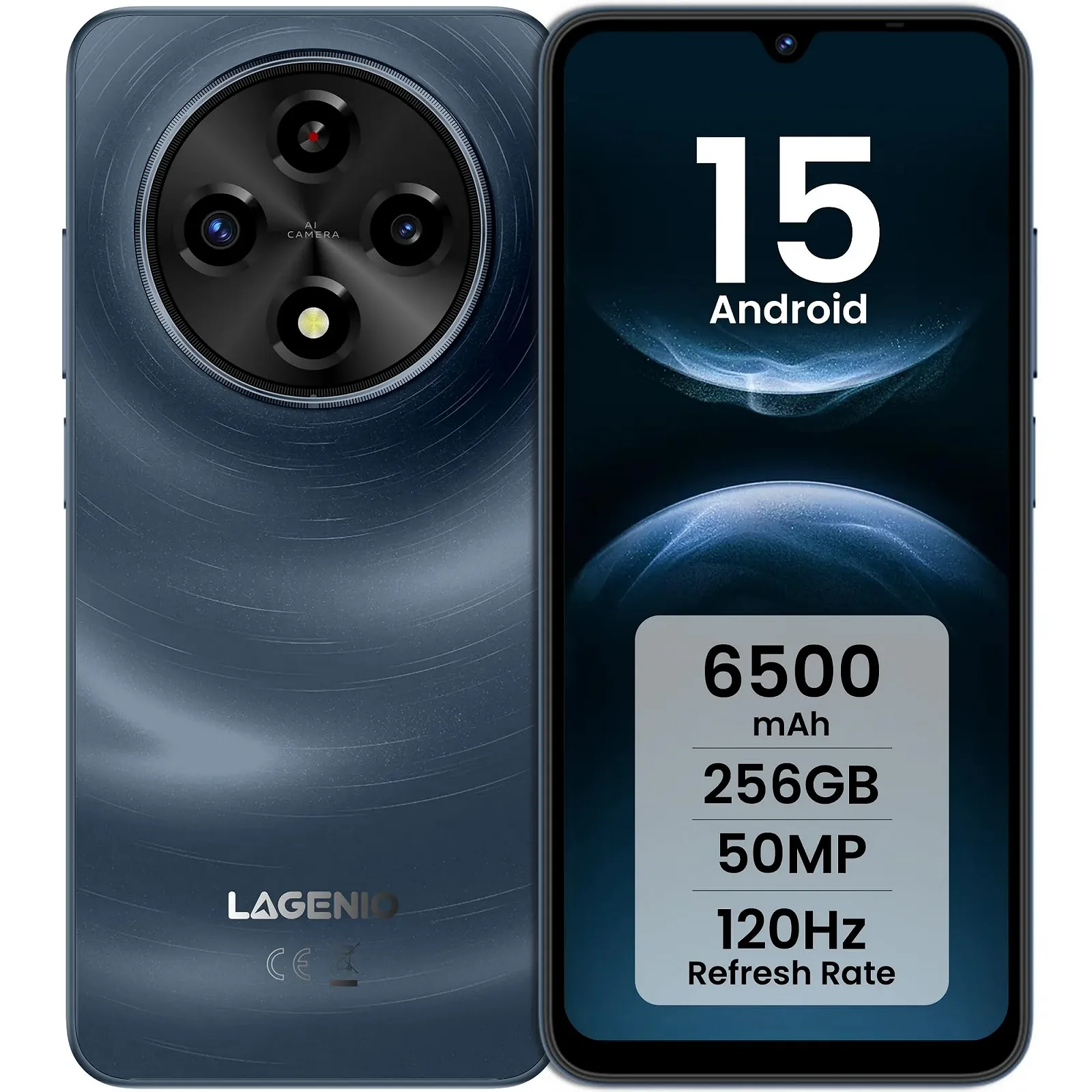 Смартфон LAGENIO A12 Pro Android 15 24ГБ + 256ГБ/1ТБ TF 50Мп + 8Мп AI Камера 6.9 дюйма 120Гц 6500мАч Dual SIM 4G, фото №1