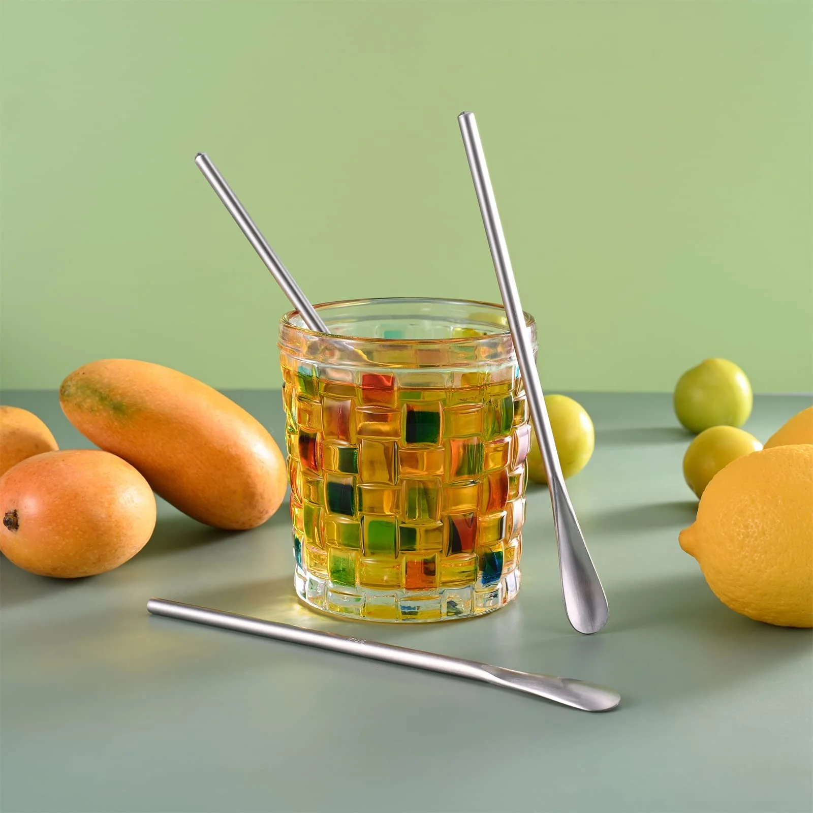 Ложка для змішування кави з нержавіючої сталі, багаторазова, для коктейлів, чаю з льодом 6,2 дюйма, 8 шт, фото №2 Ложка для змішування кави з нержавіючої сталі, багаторазова, для коктейлів, чаю з льодом 6,2 дюйма, 8 шт, фото №2