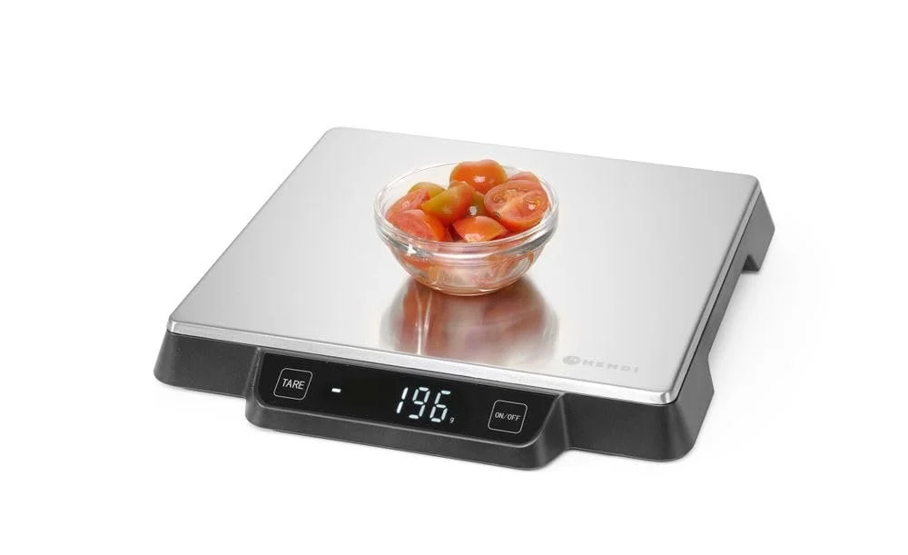 Кухонні ваги цифрові HENDI 15 kg, 1 g, 266x269x34 mm, нержавіюча сталь, фото №3 Кухонні ваги цифрові HENDI 15 kg, 1 g, 266x269x34 mm, нержавіюча сталь, фото №3