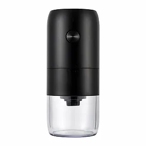 Кавомолка електрична портативна акумуляторна з регулюванням помелу, низьким рівнем шуму та щіткою для чищення в комплекті для дому та офісу, чорна - Фото 1