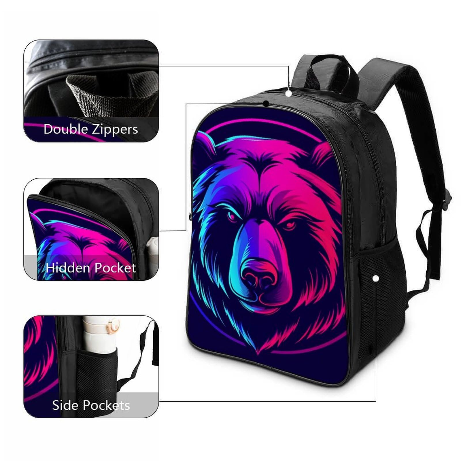 Рюкзак школьный RSIUUODNF Bear 40x28x16см, фото №3