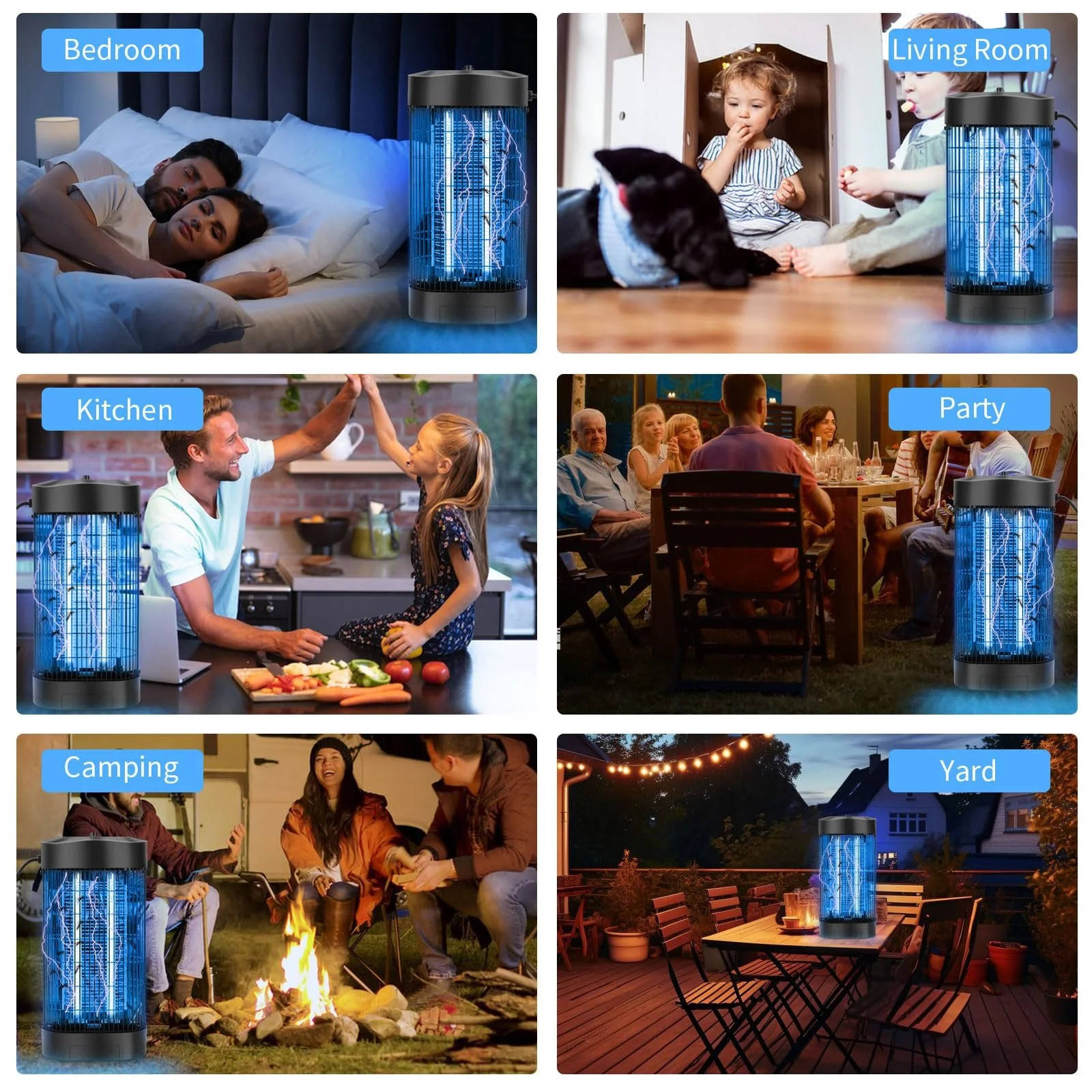 Електричний знищувач комах 18 Вт 3000 В 2 LED UV-Light, фото №7