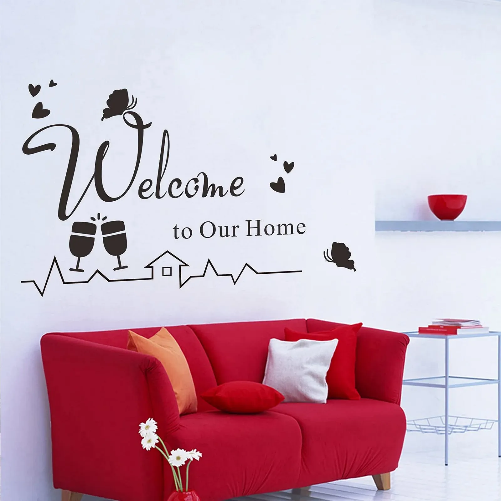 Наклейка на стіну Welcome to Our Home Вінілова Чорна 58 x 37 см, фото №4