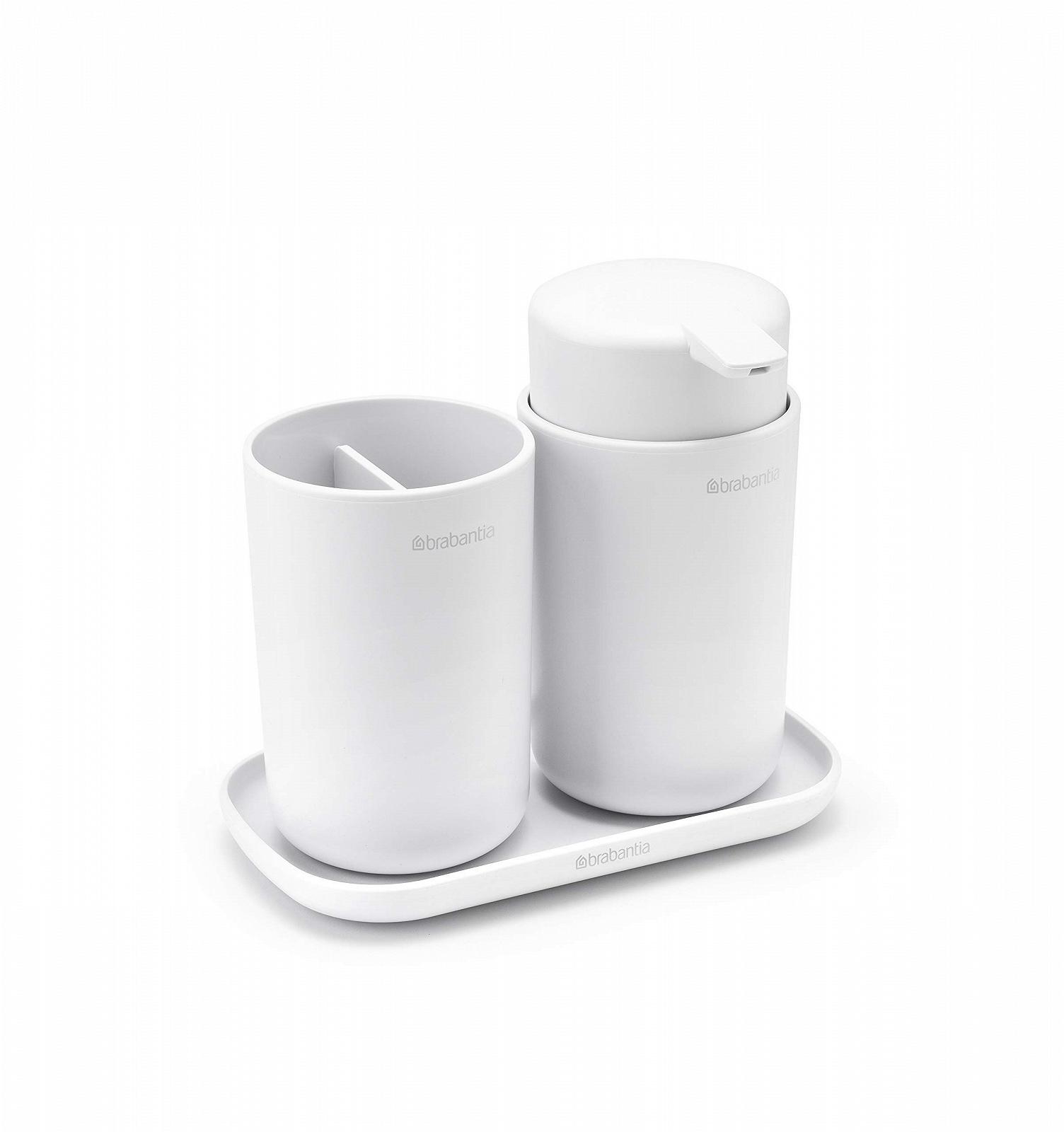 Набір для ванної кімнати Brabantia Renew Collection Plastic, білий, набір з 3 предметів, фото №2