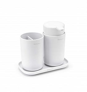 Набір для ванної кімнати Brabantia Renew Collection Plastic, білий, набір з 3 предметів synthetic.ua - Фото 1