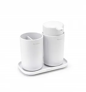 Набір для ванної кімнати Brabantia Renew Collection Plastic, білий, набір з 3 предметів synthetic.ua - Фото 1