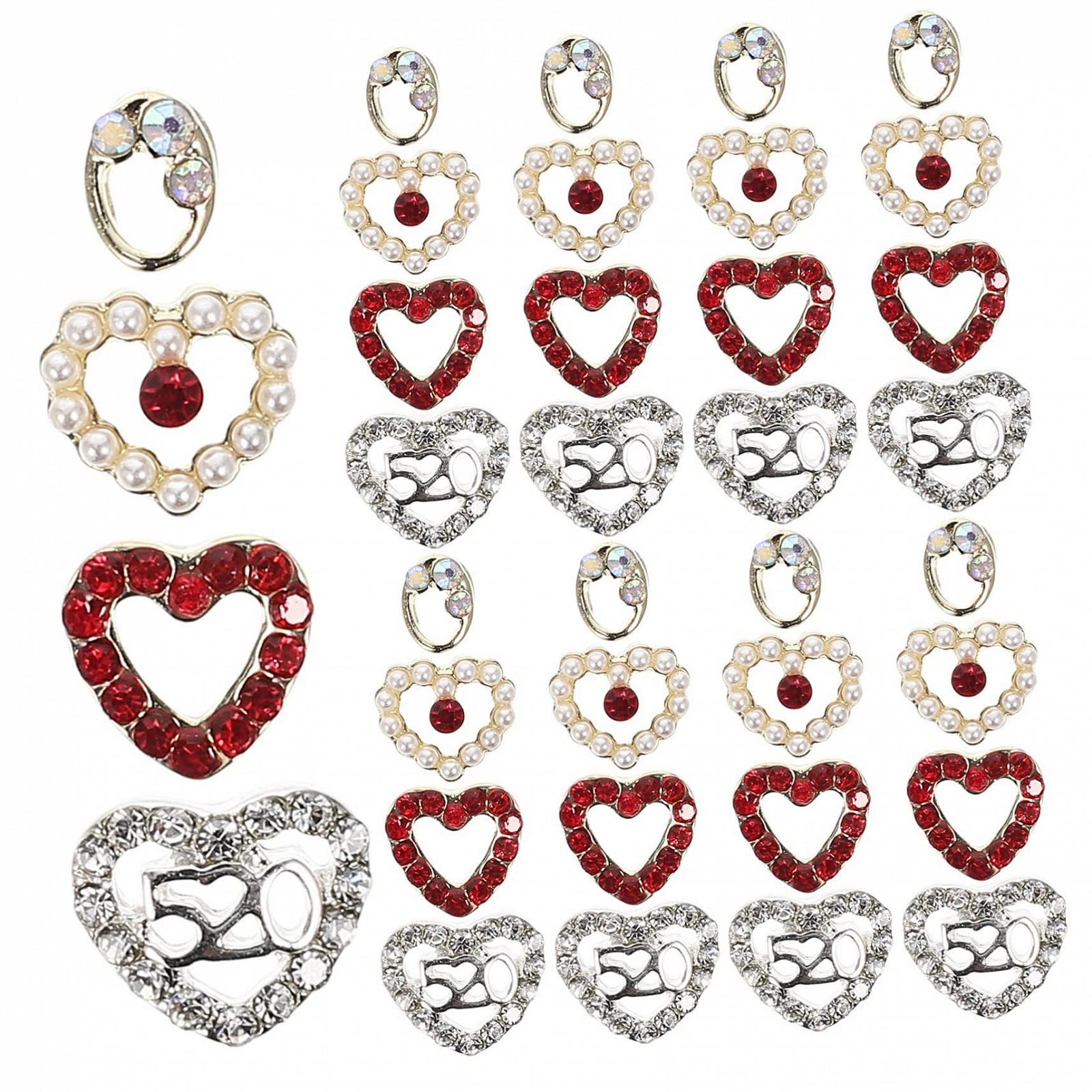 ABOOFAN 80 шт Прикраса для нігтів Серцеподібні діаманти, фото №9