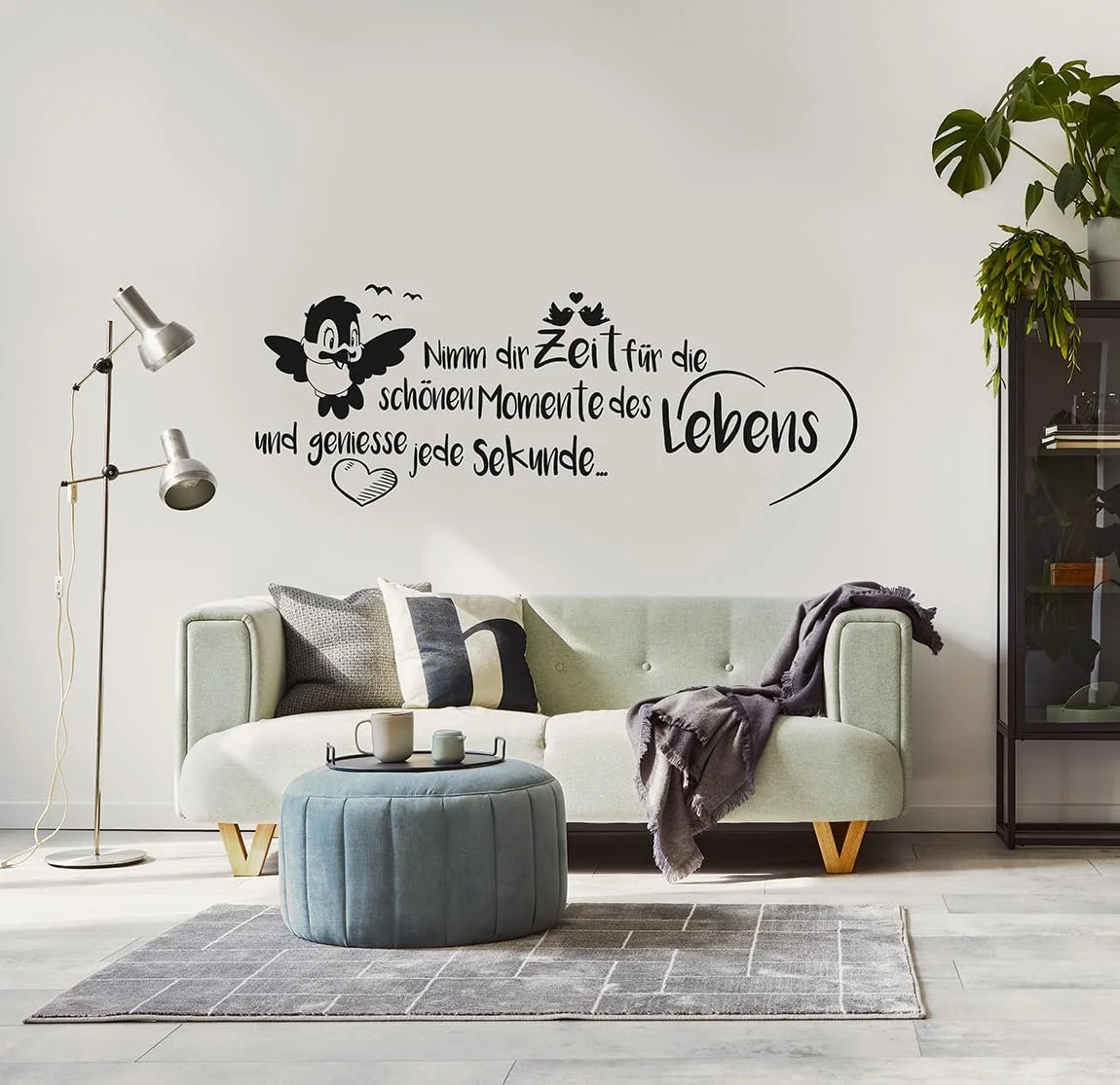 Настінна наклейка pk224 «nimm dir Zeit für die schönen Momente» 140 x 50 см Чорна, фото №3