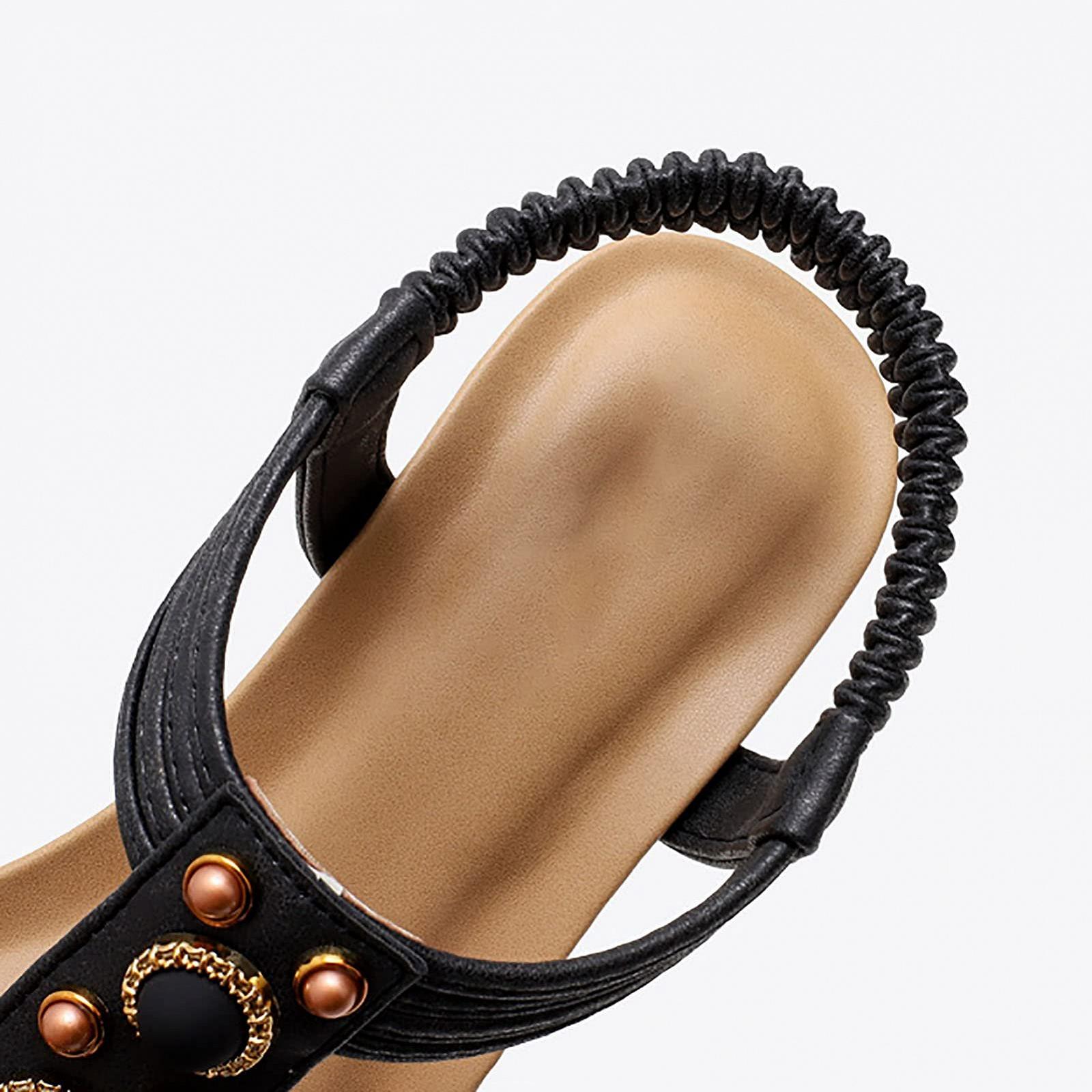 Сандалии на каблуке PU Черный, фото №4