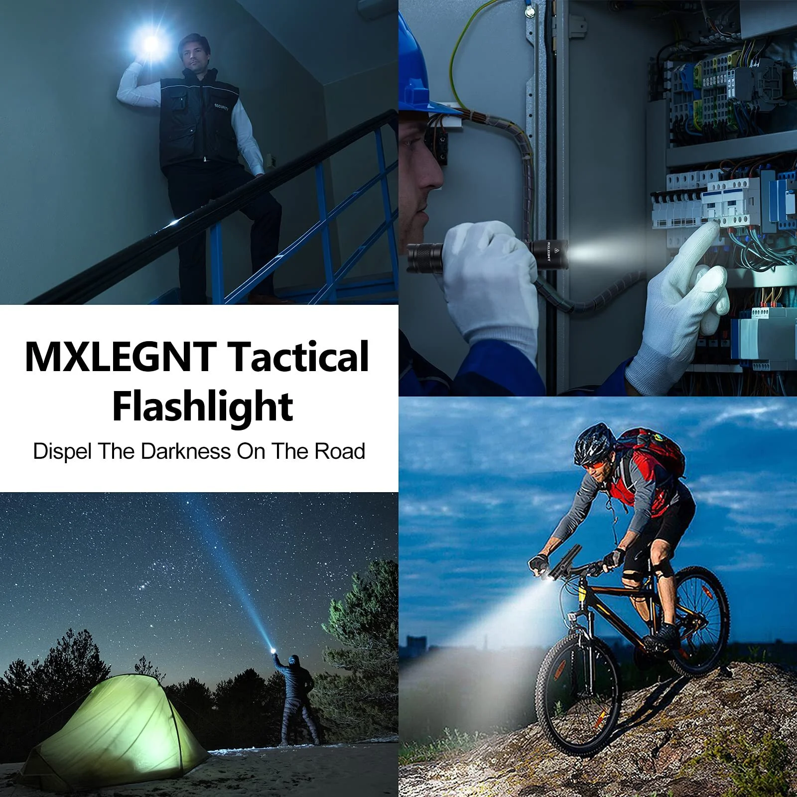 Ліхтар LED Тактичний надзвичайно яскравий 2000 люмен 5 режимів освітлення USB акумулятор ручний ліхтар з кобурою IPX7 водонепроникний для кемпінгу, походів, надзвичайних ситуацій, фото №5