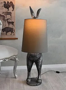 Настільна лампа Palazzo cw274 Rabbit 117 см Сіра/Срібляста synthetic.ua - Фото 1