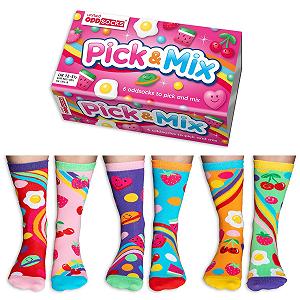 Носки United Oddsocks Pick & Mix Box 6 Oddsocks Для Девочек UK 12-5.5 EUR 30.5-38.5, Разноцветные - Фото 1
