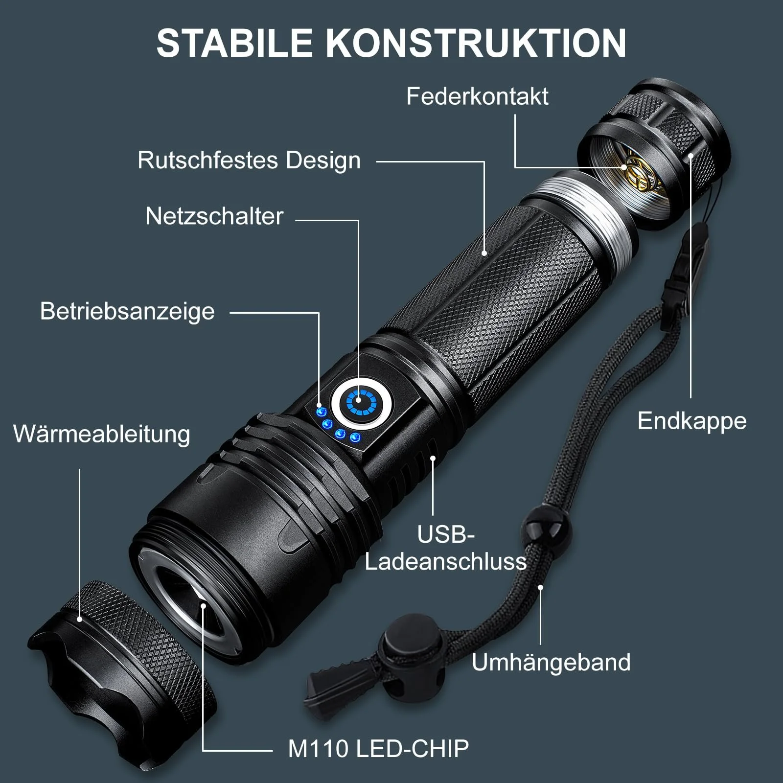 Фонарь LED Аккумуляторный 1000000 люмен, 5 режимов, IPX6 водонепроницаемый, фото №8 Фонарь LED Аккумуляторный 1000000 люмен, 5 режимов, IPX6 водонепроницаемый, фото №8