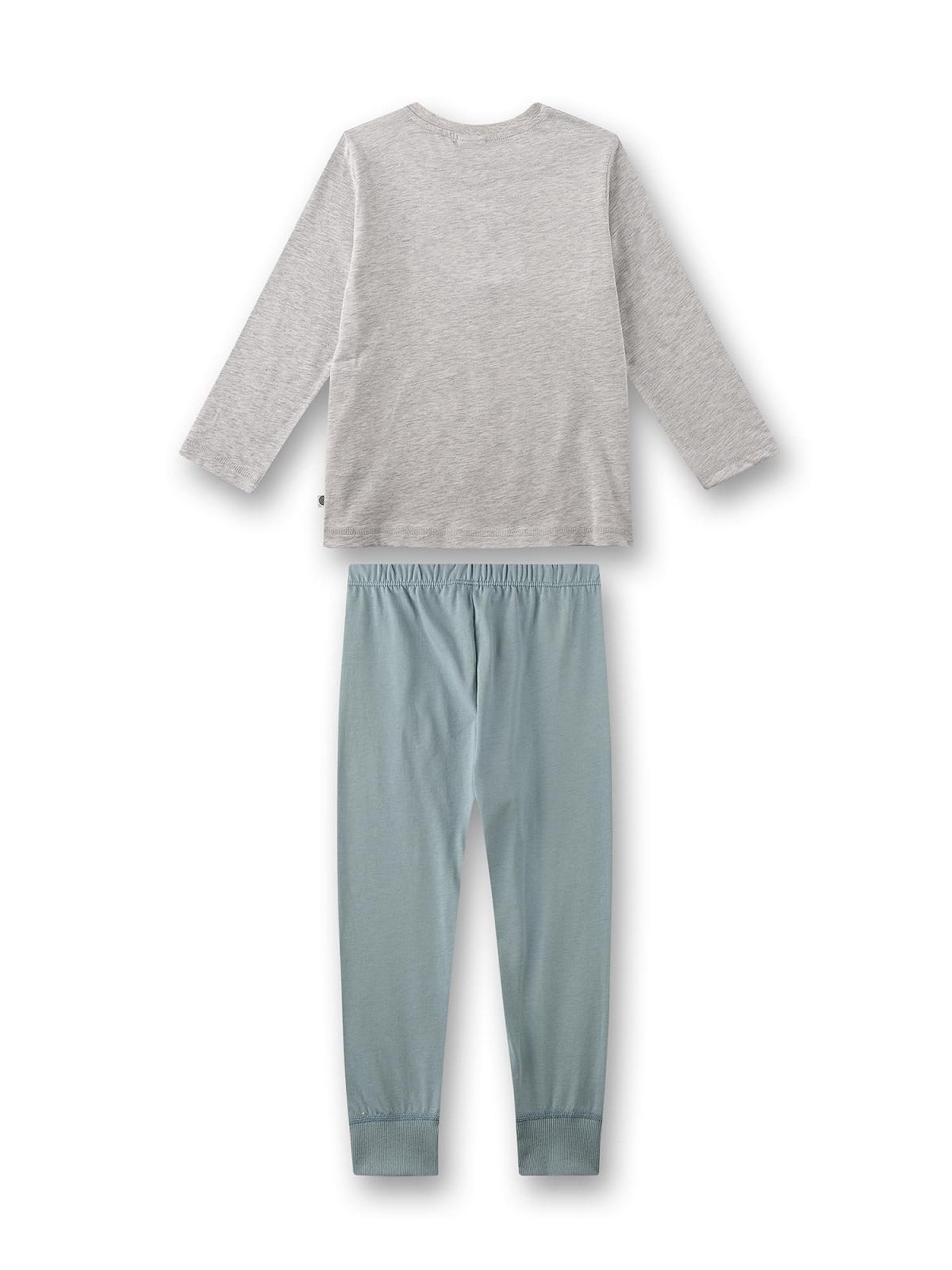 Піжама Sanetta для хлопчиків Довга Сіра Динозавр, фото №2