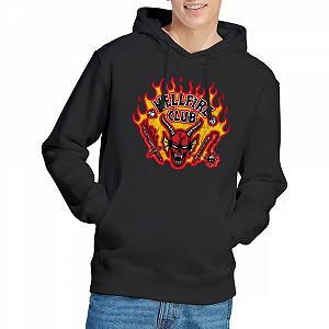 Худі Stranger Things Hellfire Flames Unisex, Чорний - Фото 1