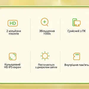 Портативный детский микроскоп / Цифровой / С функцией фото и видеосъемки ANESOK / Белый цена на synthetic.ua - Фото 1 Портативный детский микроскоп / Цифровой / С функцией фото и видеосъемки ANESOK / Белый synthetic.ua - Фото 1