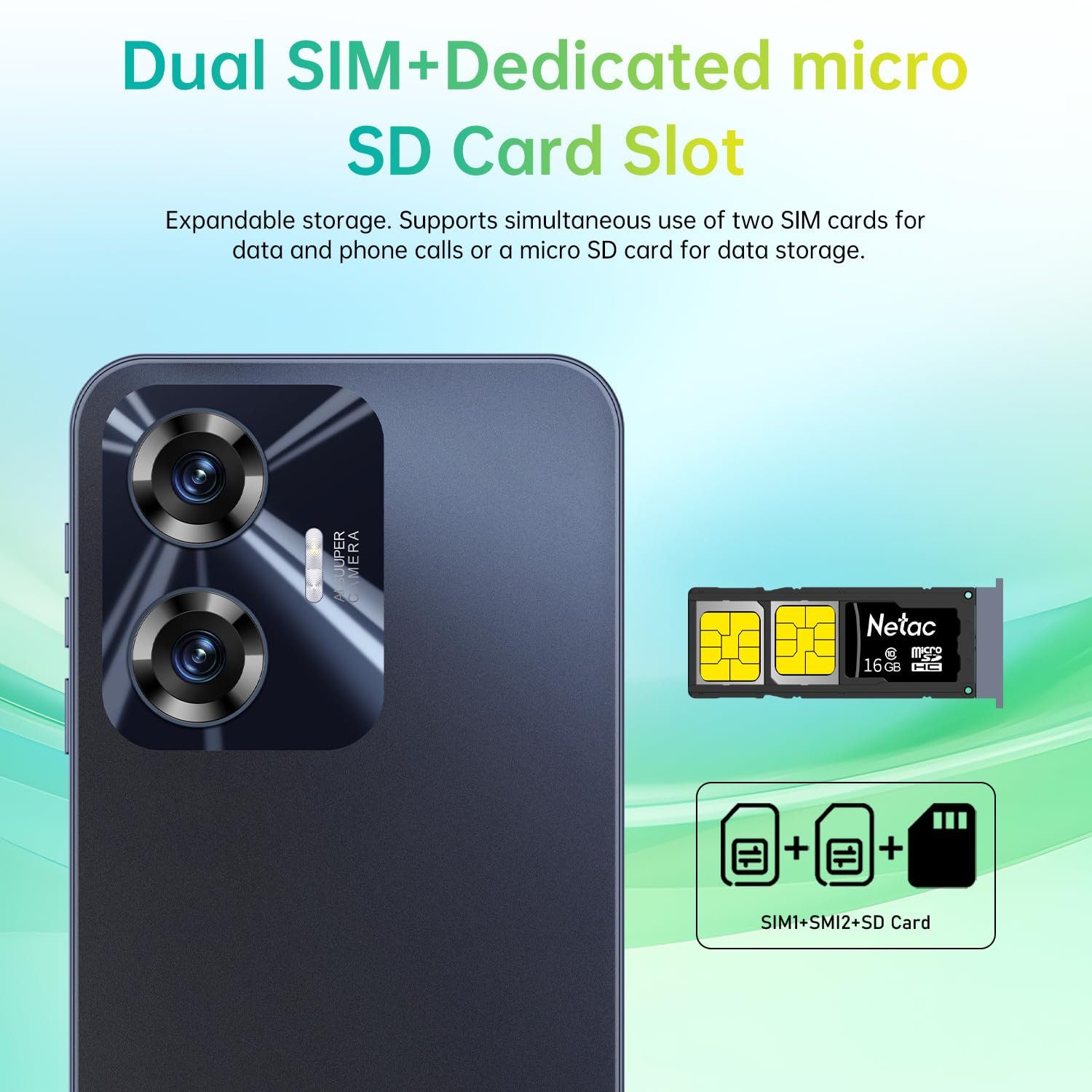 Смартфон PrzTIk C55 3GB + 32GB 4500 мАг 6.3 дюймів HD+ 4G Dual SIM Yellow, фото №7