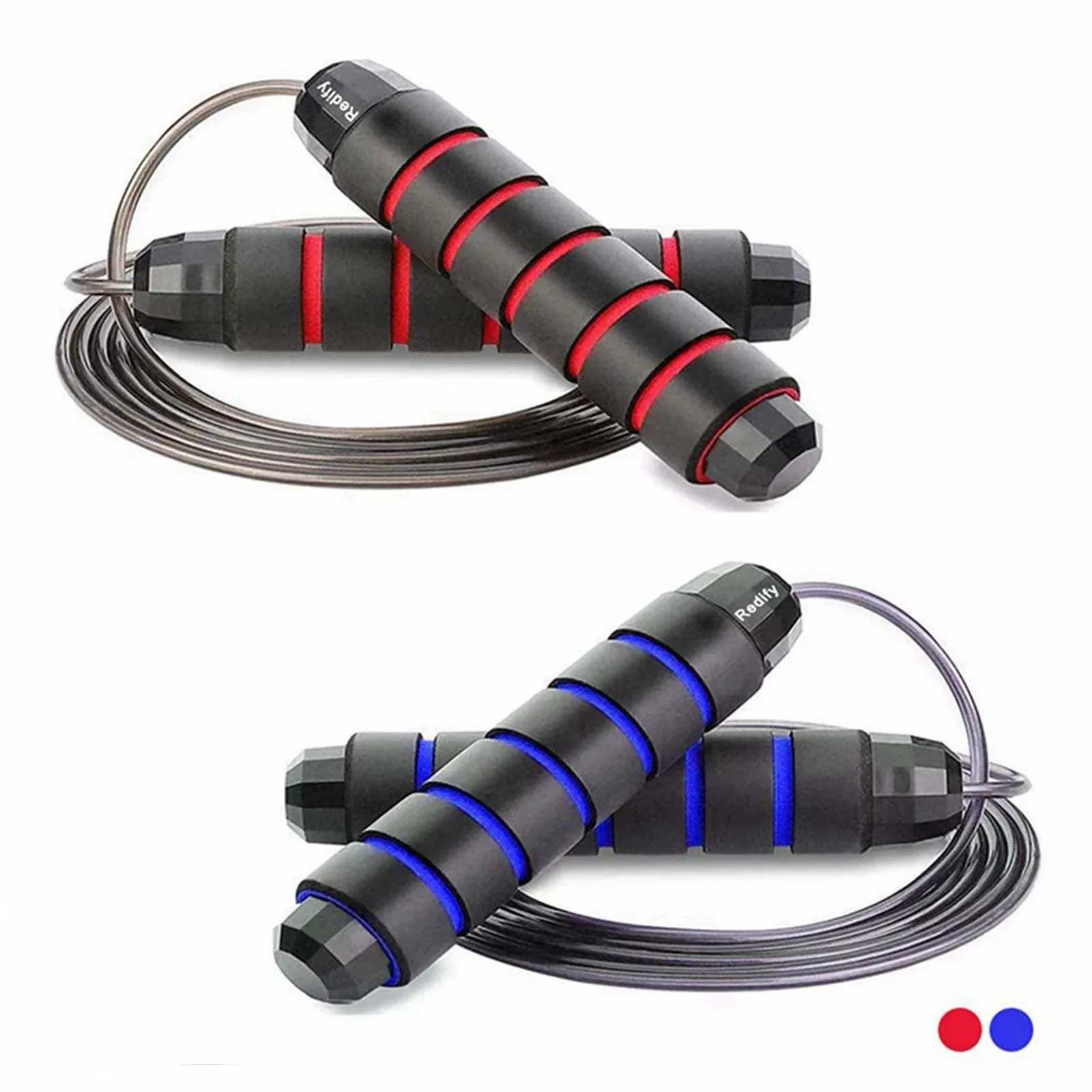 Скакалка Redify Adjustable 2 шт для боксу MMA Crossfit Black, фото №1