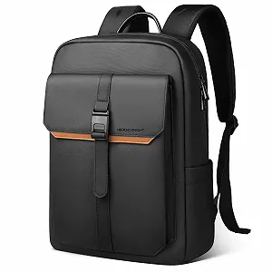 Бизнес-рюкзак для ноутбука hk Slim 15.6 дюйма водонепроницаемый с магнитной застежкой Черный - Фото 1