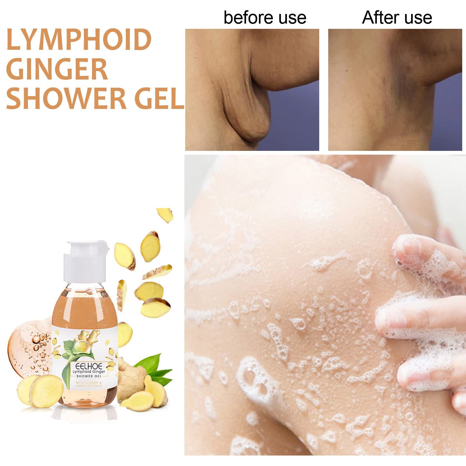 Гель для душу Lymphatic Drainage Ginger лімфодренажний трав'яний, фото №8
