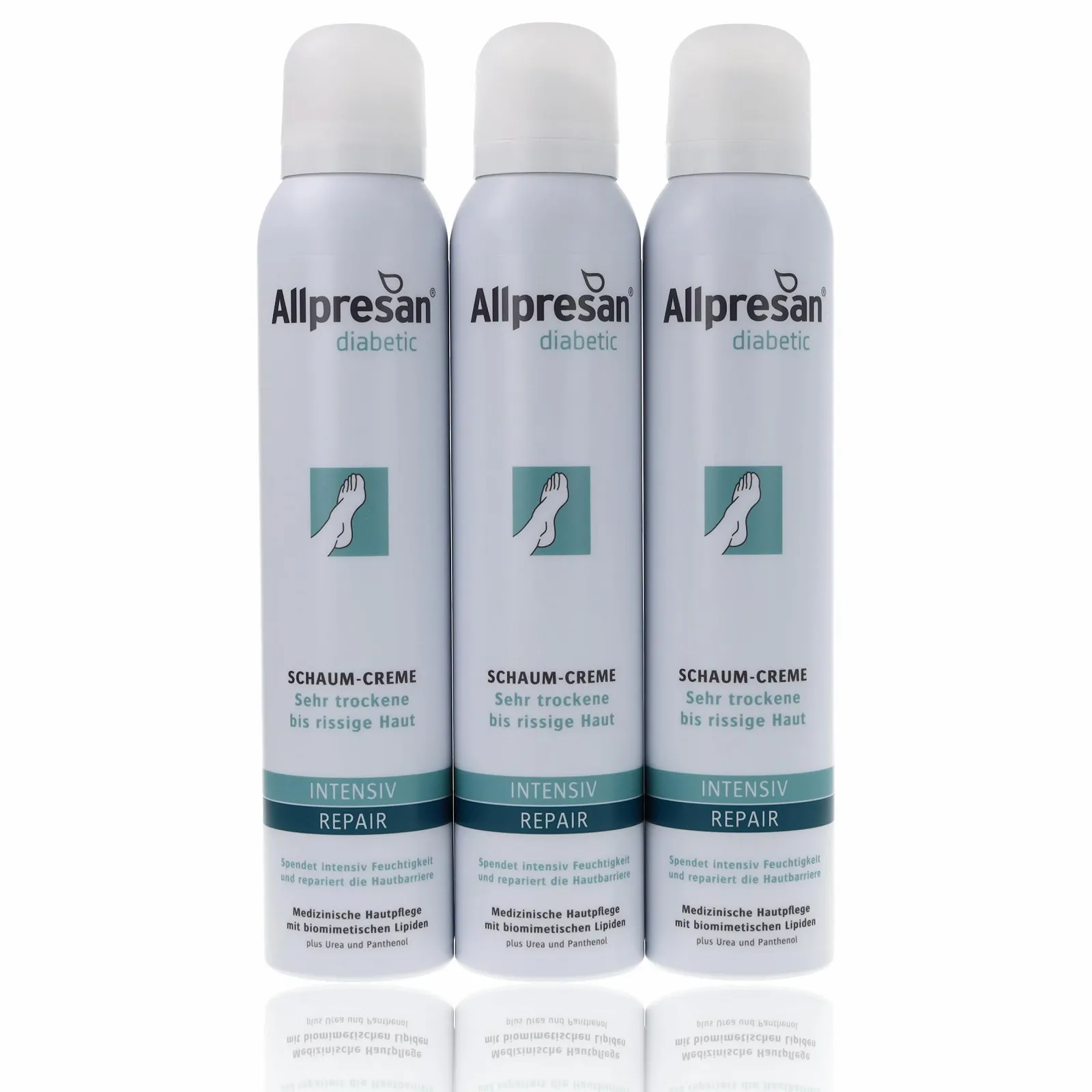 Крем-пінка Allpresan diabetic Intensive + Repair з Urea для сухої шкіри стоп при цукровому діабеті 200 мл (Упаковка з 3 шт), фото №1